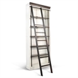 Sunny Designs Carriage House Wood and Metal Bookcase with Ladder in Off White