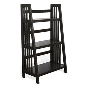 Sunny Designs Scottsdale 48&quot Mahogany Wood Folding Bookcase in Black Walnut