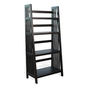 Sunny Designs Scottsdale 60&quot Mahogany Wood Folding Bookcase in Black Walnut