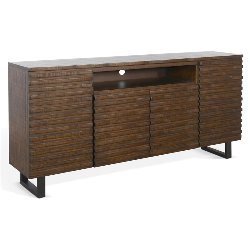 Sunny Designs Homestead Mahogany Wood Media Console Server in Tobacco Leaf