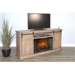 Sunny Designs Vivian Mahogany TV Console with Fireplace Option in Light Brown