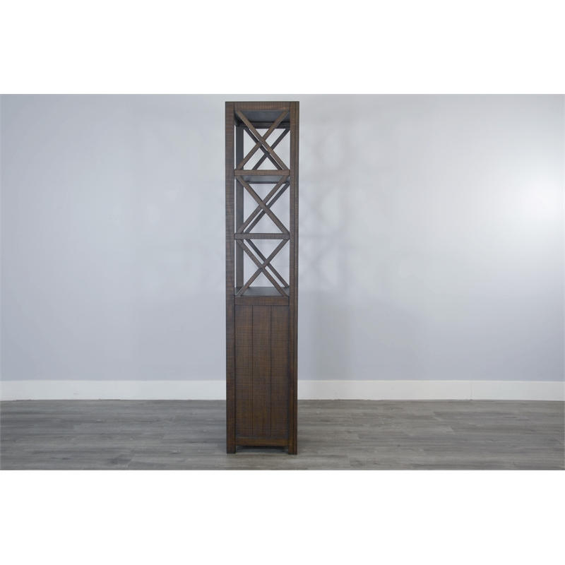 Sunny Designs Homestead Mahogany Wood Left Entertainment Pier in Tobacco Leaf