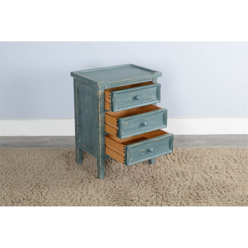 Sunny Designs Marina Green Sea Grass Wood End Table