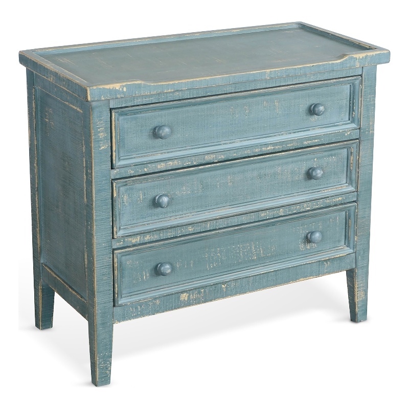 Sunny Designs Marina Green Sea Grass Wood End Table