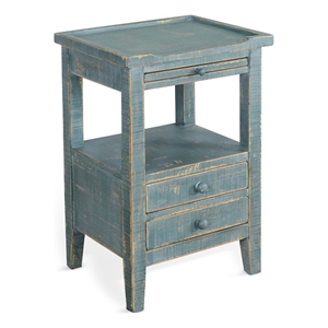 Sunny Designs Marina Sea Grass Solid Wood and Veneers Side Table