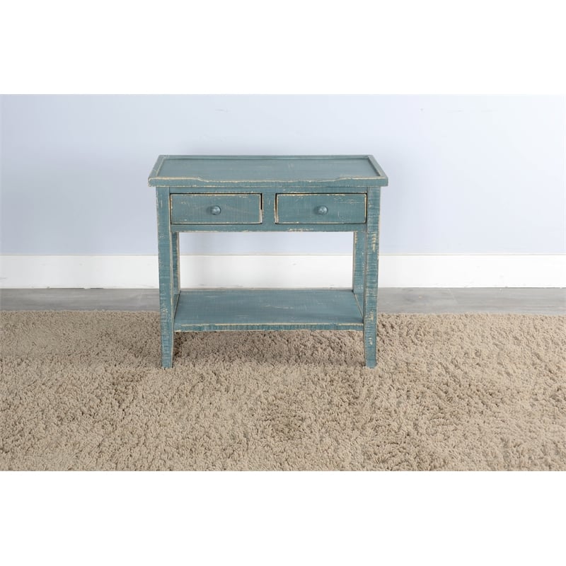 Sunny Designs Marina Sea Grass Wood Side Table