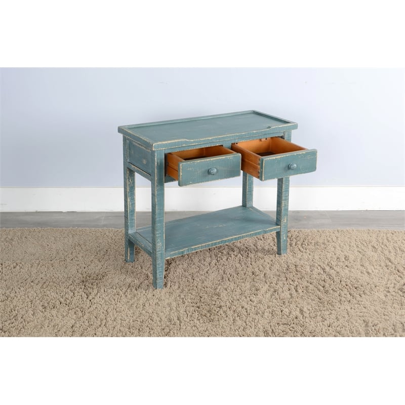 Sunny Designs Marina Sea Grass Wood Side Table