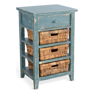 Sunny Designs Marina Sea Grass Wood Storage Table
