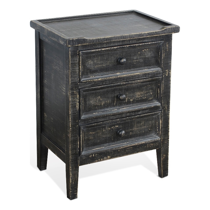Sunny Designs Marina Black Sand Wood End Table
