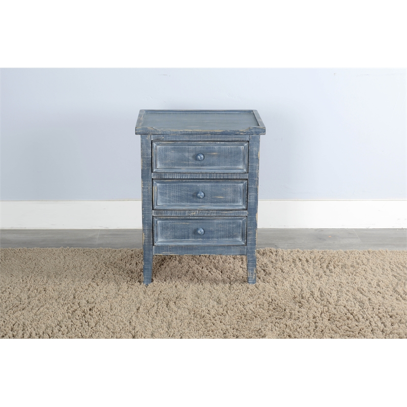 Sunny Designs Marina Ocean Blue Wood End Table