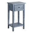 Sunny Designs Marina Wood Ocean Blue Side Table with Drawer
