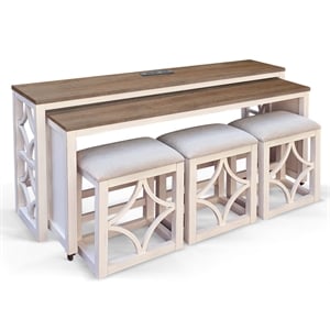 Pasadena 5-Piece Nesting Console Table with Stools