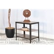 Sunny Designs San Diego Metal & Solid Wood Chair Side Table in Brown