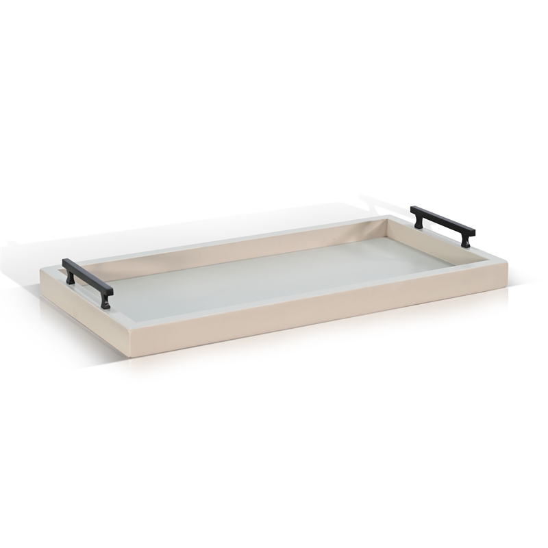 Sunny Designs Rectangular Tessa Wood Dining Table Tray