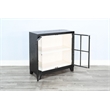 Sunny Designs Ryan Modern Black Glass Door Cabinet with Shelving