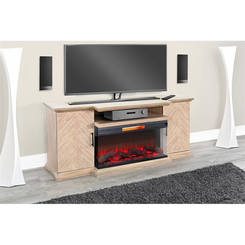 sunny designs 51.5&quot wide arch bookcase with electric fireplace