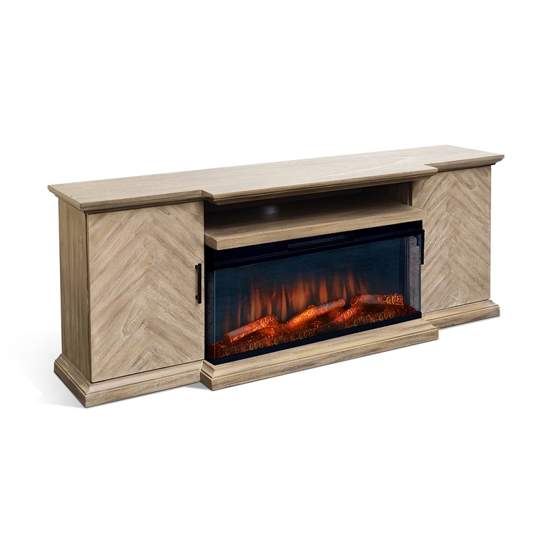Sunny Designs 51.5&quot Wide Arch Bookcase with Electric Fireplace