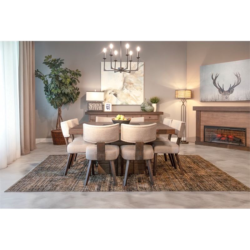 Sunny Designs Modern Square Dining Table with Built-in Storage
