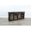 Sunny Designs Elena Modern Black Wood Display Cabinet with Arched Glass Doors