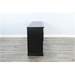 Sunny Designs Elena Modern Black Wood Display Cabinet with Arched Glass Doors