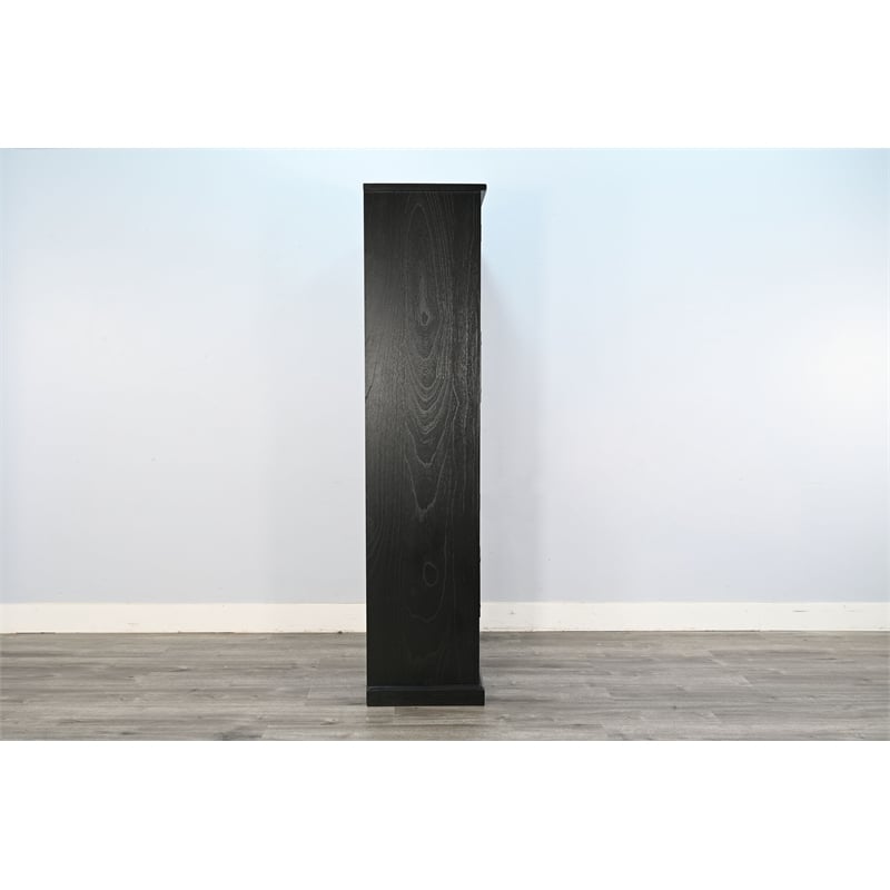 Sunny Designs Elena Tall Wood Cabinet with Arched Glass Doors