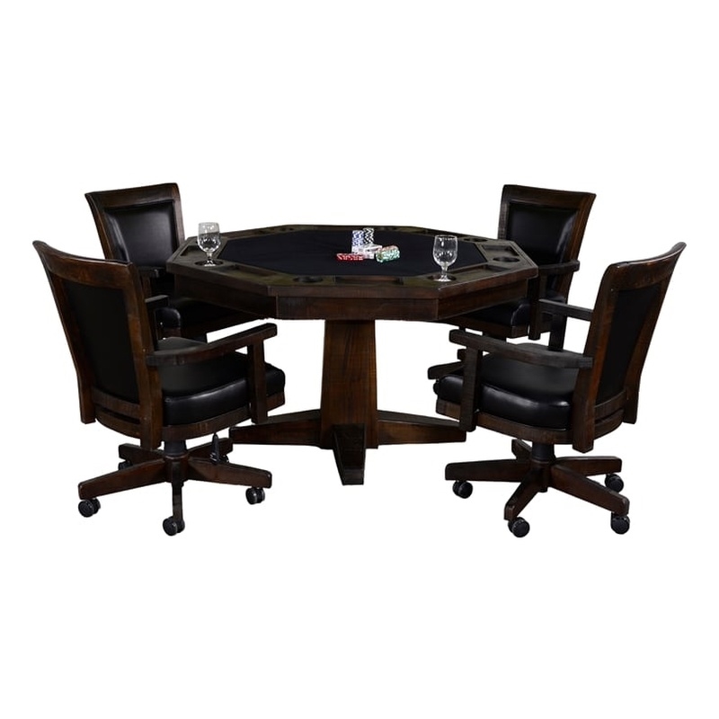 Sunny Designs 5-Piece Reversible Game and Dining Poker Table Set