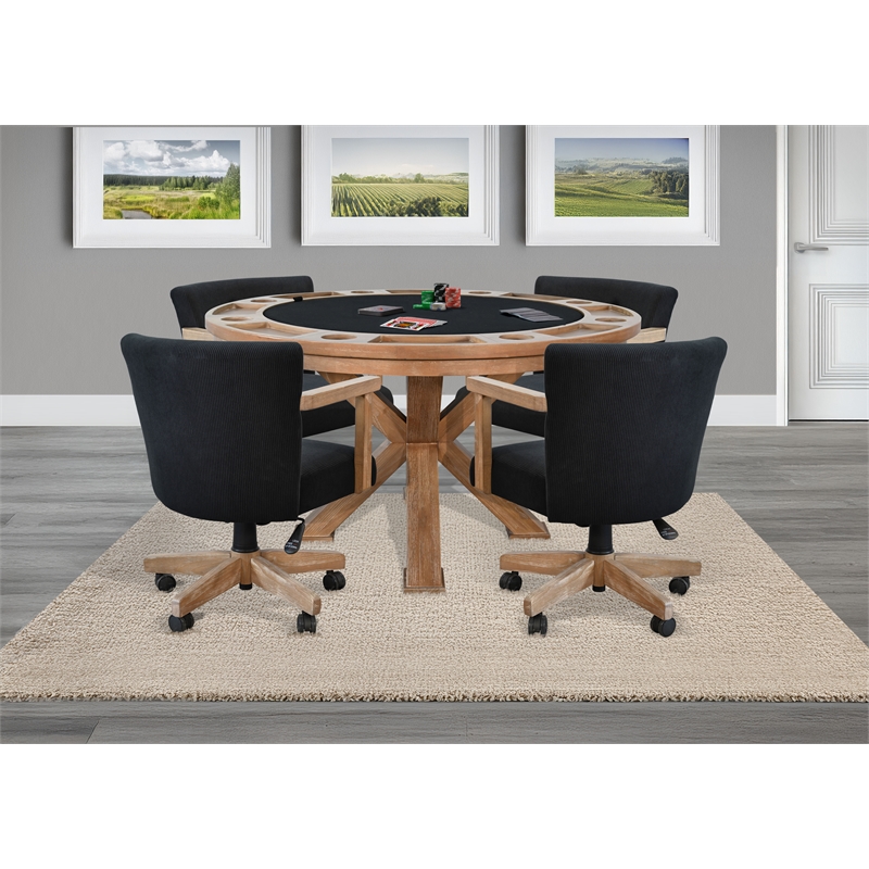 Sunny Designs 5-Piece Reversible Game and Dining Poker Table Set