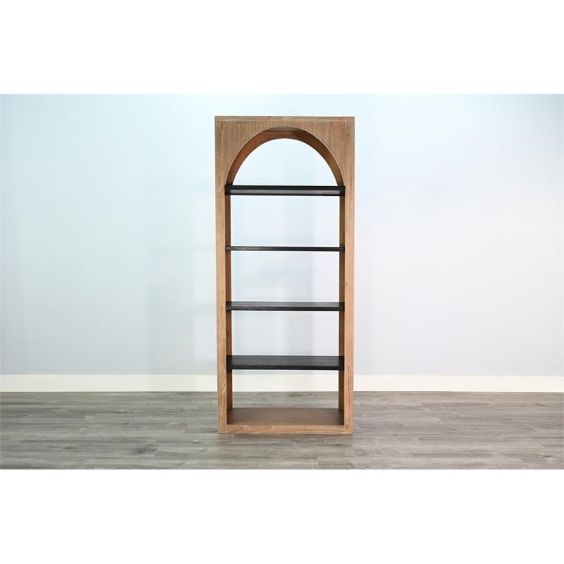 Sunny Designs Tall Arched Wood Bookshelf with Open Shelving
