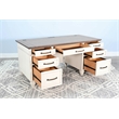 Sunny Designs White Desk with Drawers