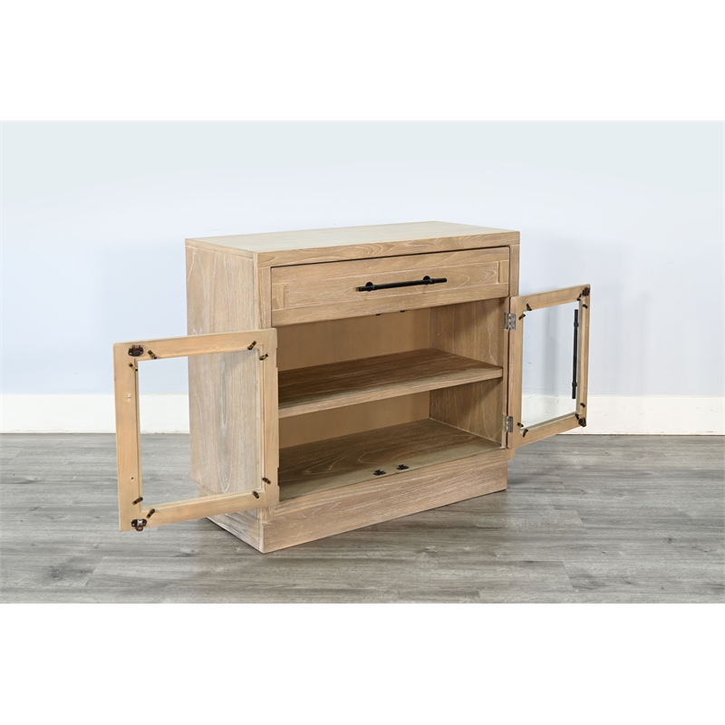Sunny Designs Mia 2 Door Natural Glass Cabinet