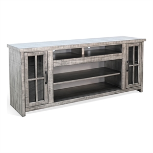 Sunny Designs 76&quot TV Stand with Glass Cabinet Doors