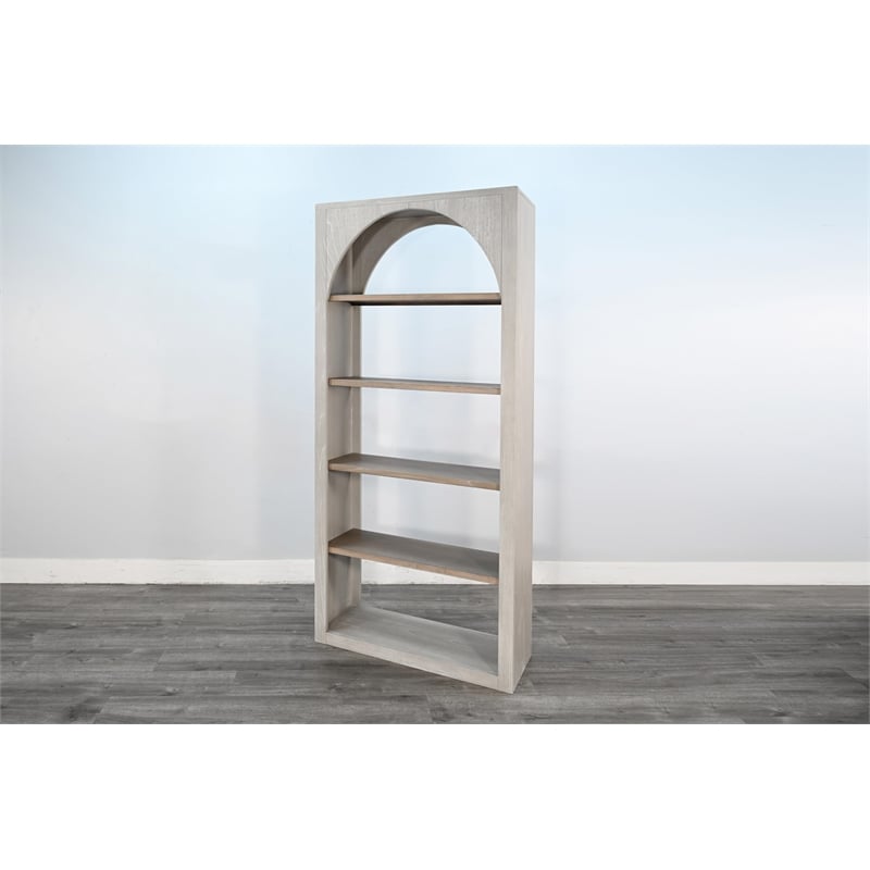 Sunny Designs Tall Arched Wood Bookshelf with Open Shelving