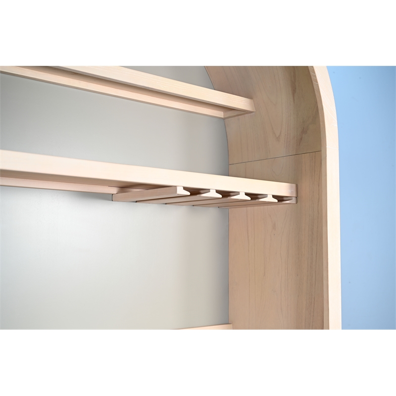 Sunny Designs Arched Wood Bar Hutch with Glass Storage