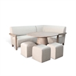 Sunny Designs 5-Piece Upholstered Breakfast Nook Set with Round Pedestal Table