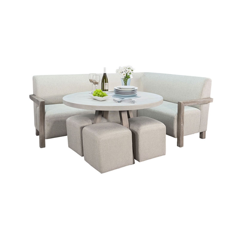 Sunny Designs 5-Piece Corner Dining Nook Set with Light Wood Table