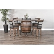 Sunny Designs Round Pub Table with Wine Barrel Set