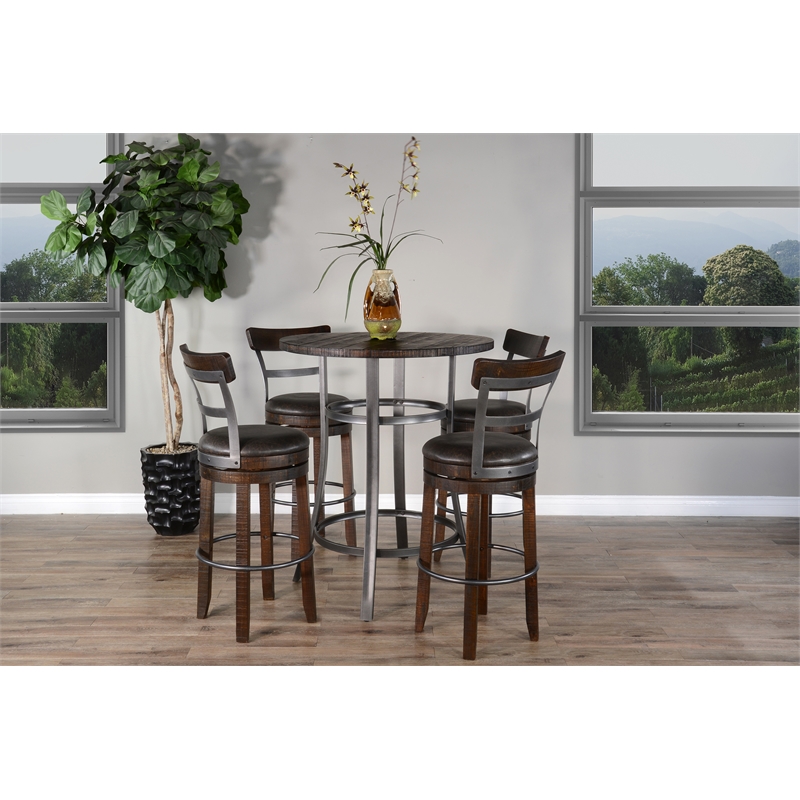 Sunny Designs Solid Wood/Metal Frame 5-Piece Pub Set