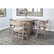 Sunny Designs Round Dining Set with Built-in Storage Cabinet and Drawers