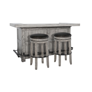 Sunny Designs 80&quot Traditional Wood Home Bar with Stools