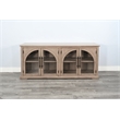 Sunny Designs Elena Modern Wood Display Cabinet with Arched Glass Doors