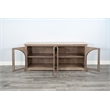 Sunny Designs Elena Modern Wood Display Cabinet with Arched Glass Doors