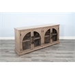 Sunny Designs Elena Modern Wood Display Cabinet with Arched Glass Doors