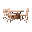 Sunny Designs Rustic Counter-Height Extension Dining Set with Barn Door Storage