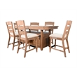 Sunny Designs Rustic Counter-Height Extension Dining Set with Barn Door Storage