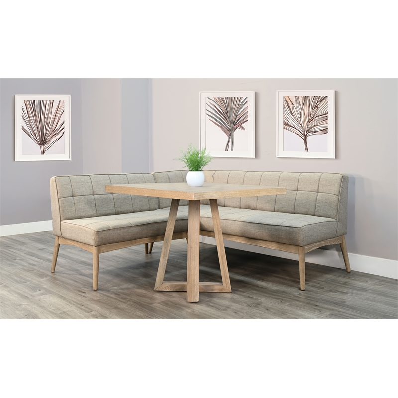 Sunny Designs Mia Mid-Century Modern Tufted Upholstered Corner Dining Bench