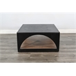 Sunny Designs Modern Wood Coffee Table with Arched Open Shelf Design and Casters