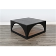 Sunny Designs Modern Wood Coffee Table with Arched Open Shelf Design and Casters