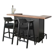 Sunny Designs Uptown Black Wood Home Bar Set