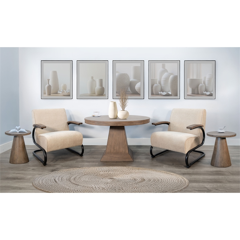 Sunny Designs Nash Modern Industrial Accent Chair with Metal Frame
