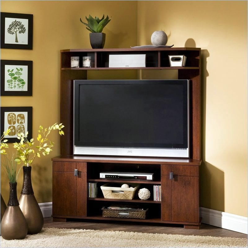 South Shore Vertex Cherry Corner TV Stand Entertainment Center  